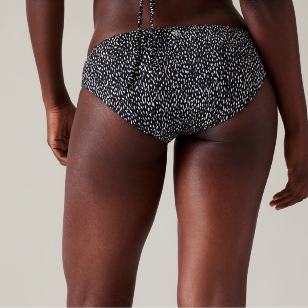 Athleta Clean Medium Bikini Bottom // Animal Print Black